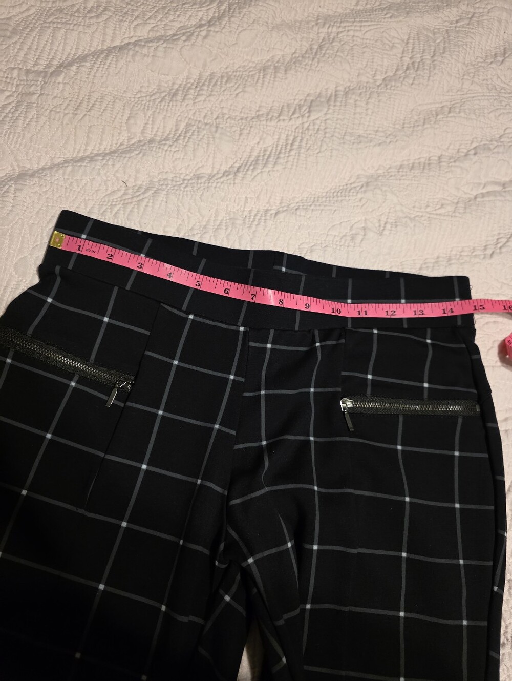 Black Windowpane Zip Pocket Trousers - Picture 5 of 5